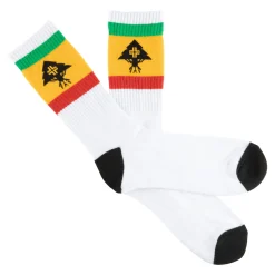 Socks>LRG All Trees Stripe Crew Socks White