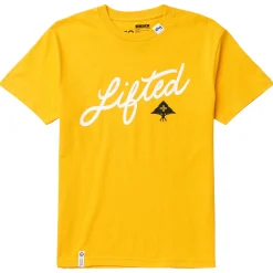 Tees>LRG Angled Script Tee Gold