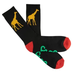 Socks>LRG Giraffe Crew Socks Black/Gold