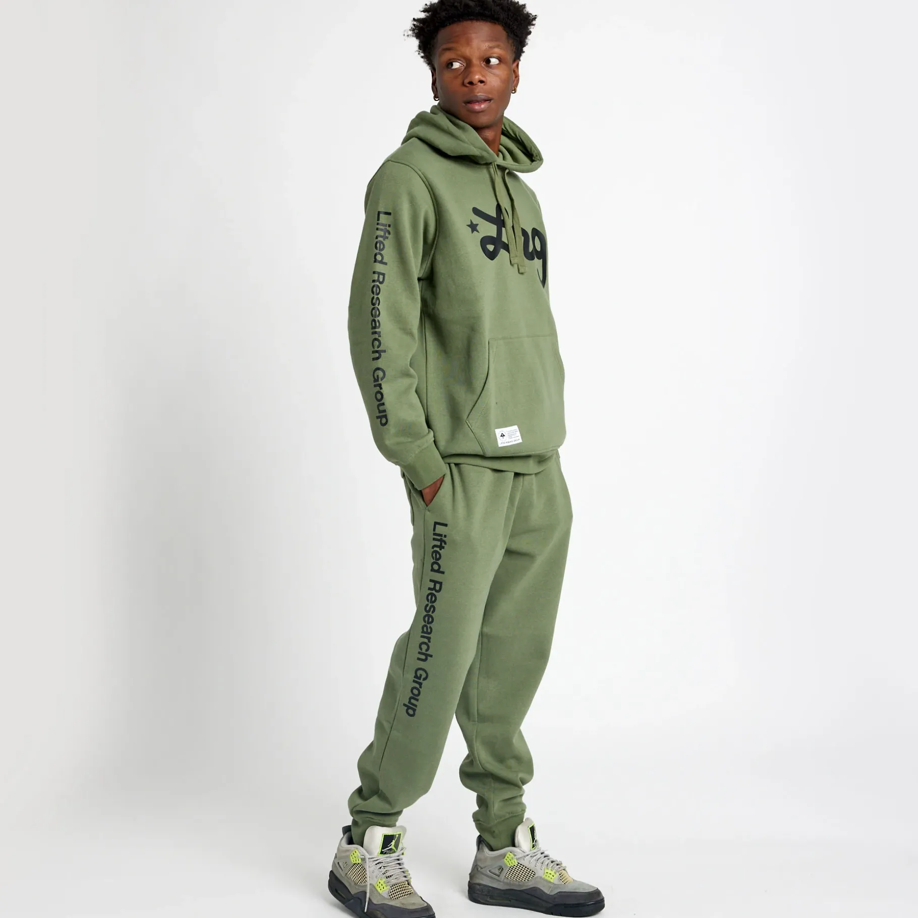 Hoodies & Sweats>LRG Lifted Script Jogger Sweatpants Olive