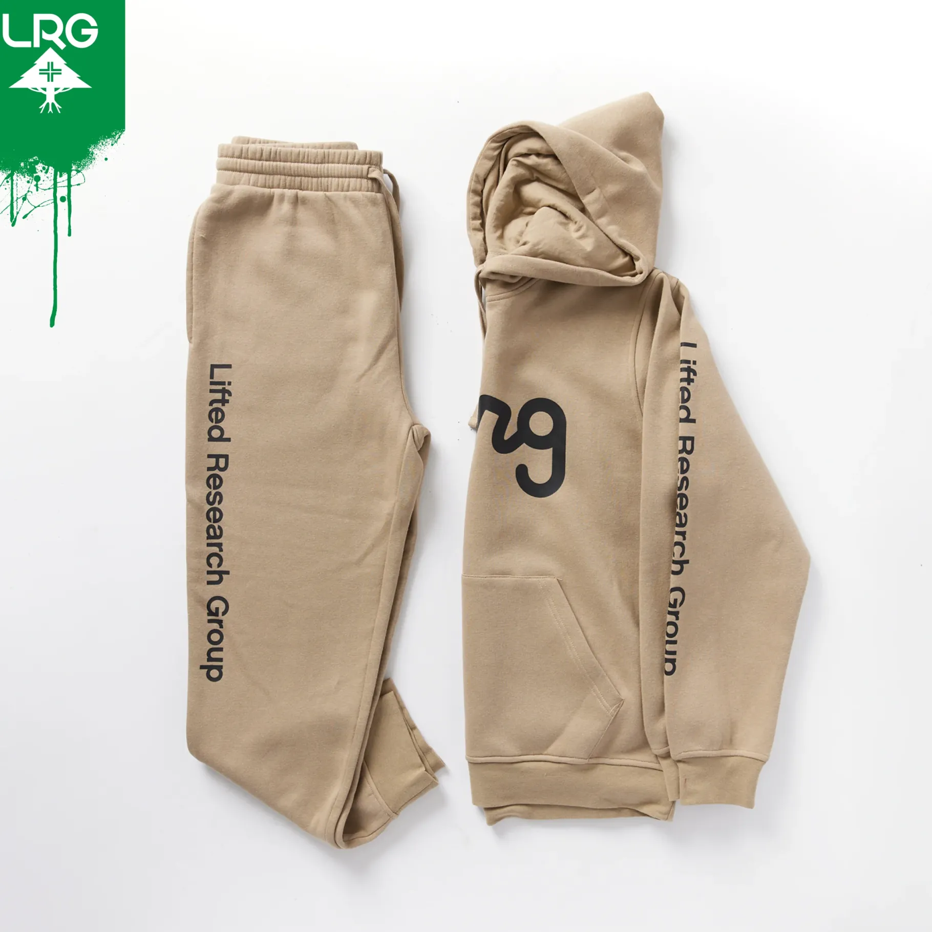 Pants>LRG Lifted Script Jogger Sweatpants Khaki