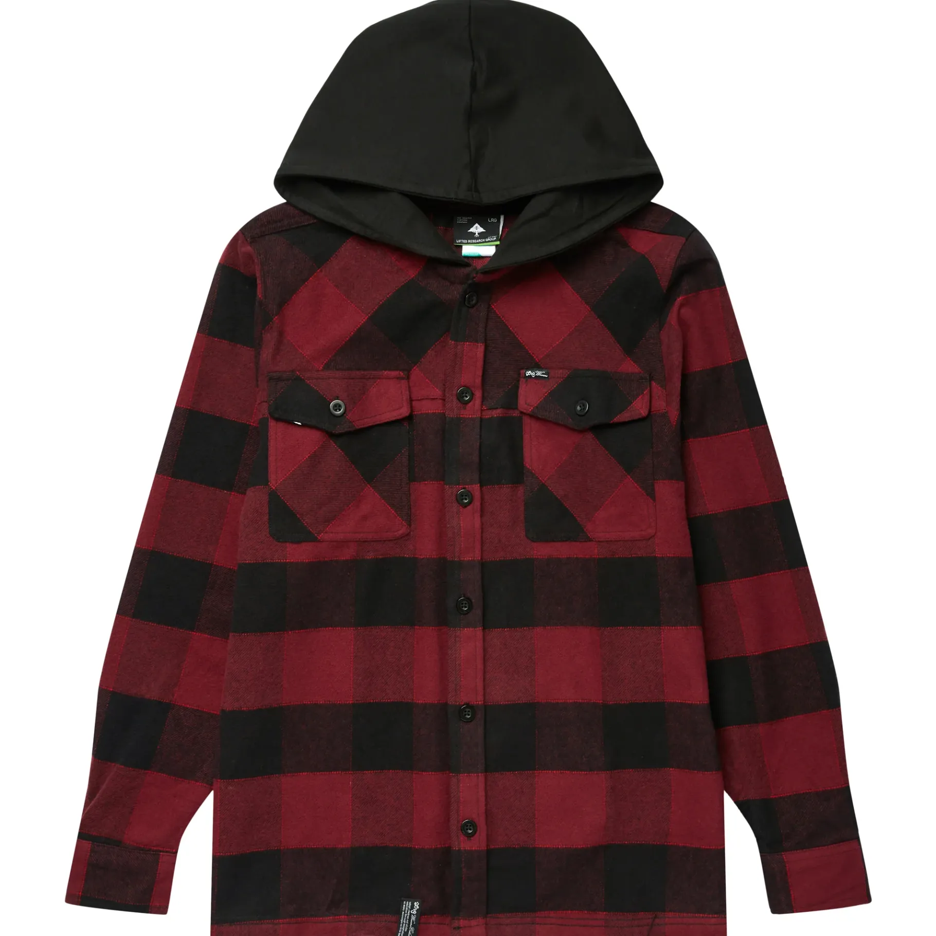 Tops>LRG Only One Buffalo Flannel Shirt Burgundy