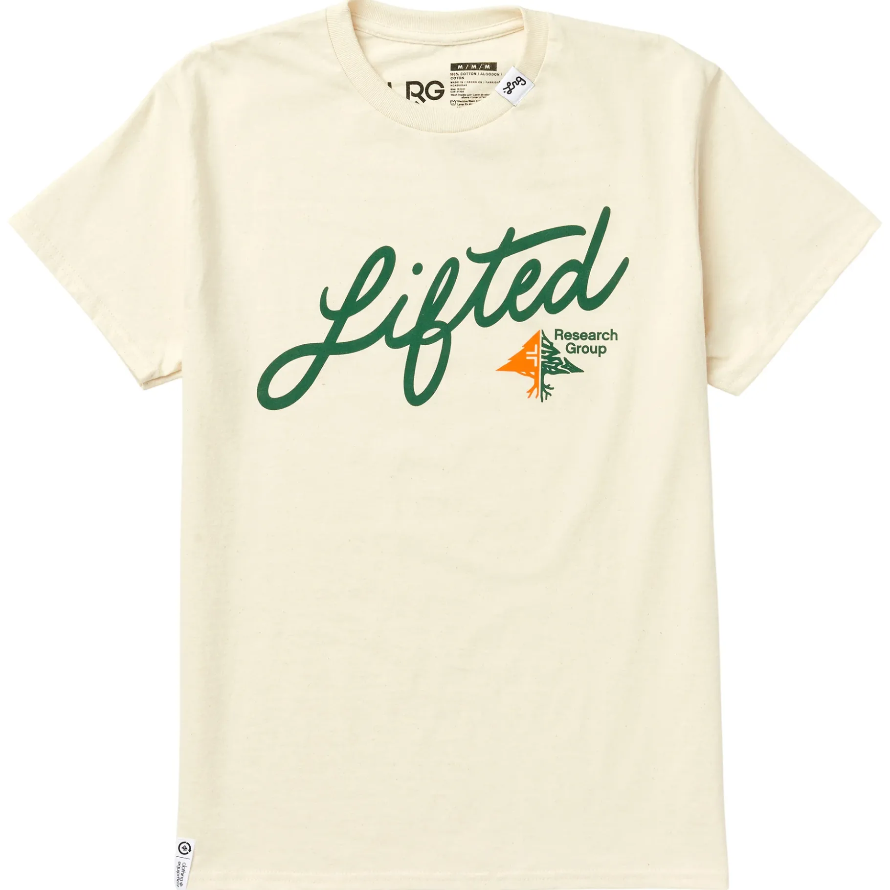 Tees>LRG Split Tree Script Tee Cream